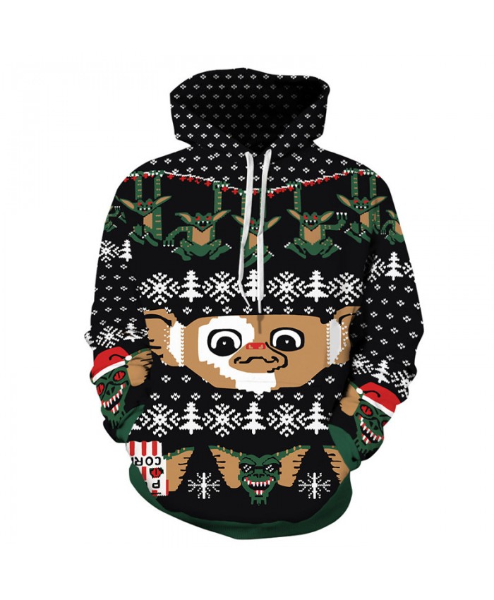 Christmas devil print fashion men's hooded sweatshirt Casual 3D pullover sweatshirt 3D Pattern Print Hoodies Casual Sweatshirt