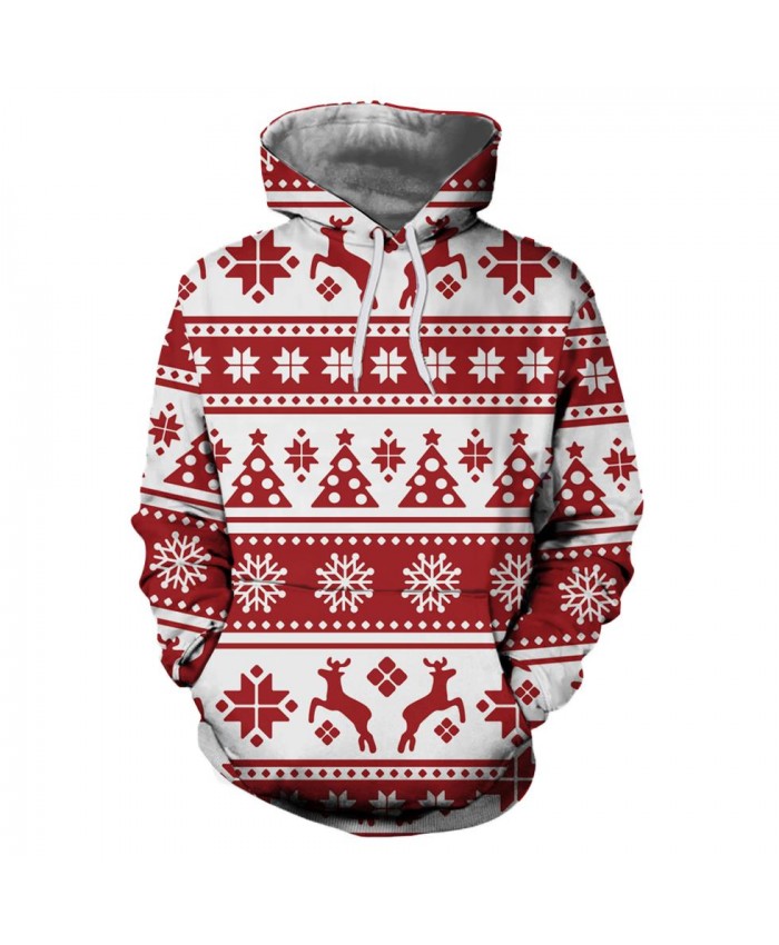 Bright Christmas Tree Men Women 3D Red Sweatshirts Hoodies Funny Santa ...