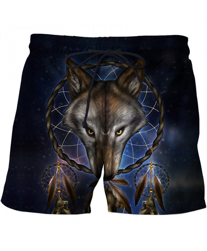 Circled Fox 3D Print By Khalia Artist Men Beach Short Casual Cool Men Stone Print Beach Shorts Summer Male Beachwear