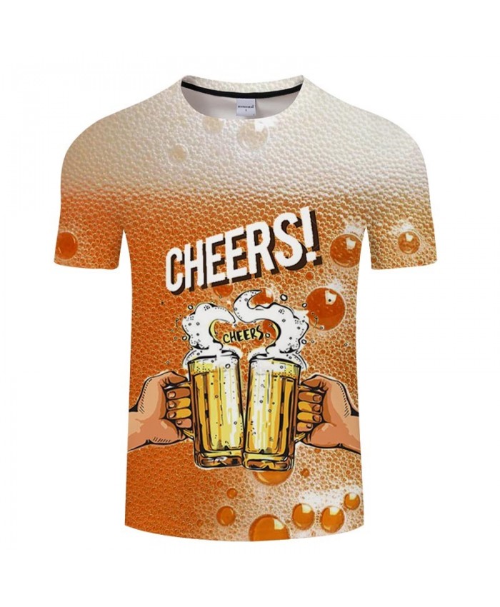 Clink Beer 3D Print Men tshirt Crossfit Shirt Casual Summer Short Sleeve Male tshirt Brand Men Round Neck Tops&Tee