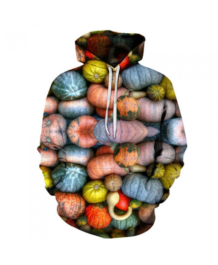 Colorful Pumpkins Hoodie Sweatshirts 3D Prints Hot Hoody Tracksuit Mens 2021 Clothing Hoodies Streetwear Drop Ship