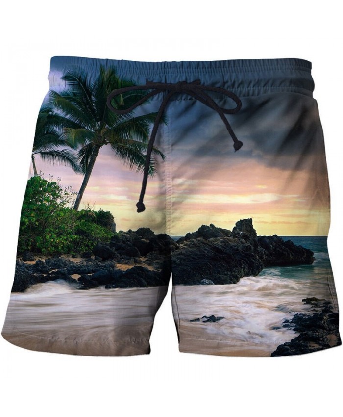Colorful Sky Men Board Shorts 3D Print Men Shorts Casual Summer Cool Men Elastic Waist Male beach Shorts Drop Ship