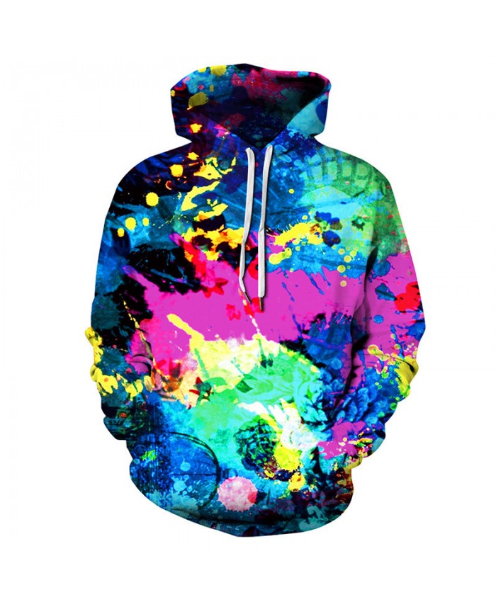 Colorful graffiti fashion streetwear couple hooded sweatshirt pullover