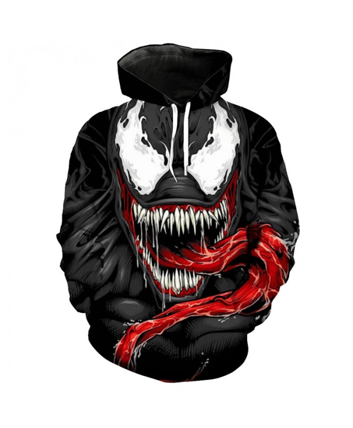 Cool 3D Hoodie Anime Super Hero Venom Print Fun Pullover