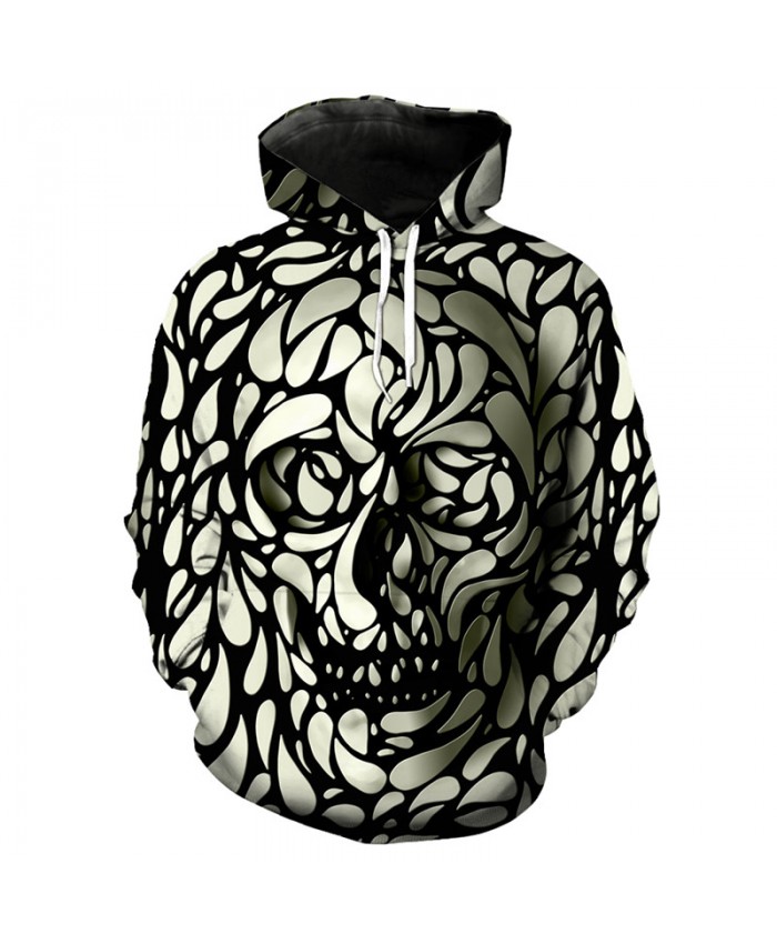Cool 3D skull print fashion hip hop streetwear hooded pullover Tracksuit Pullover Hooded Sweatshirt