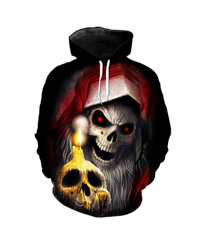 Cool Horror Skull Print Fashion Hooded Pullover Street Hip hop Sportswear Sweatshirt Tracksuit Pullover Hooded Sweatshirt