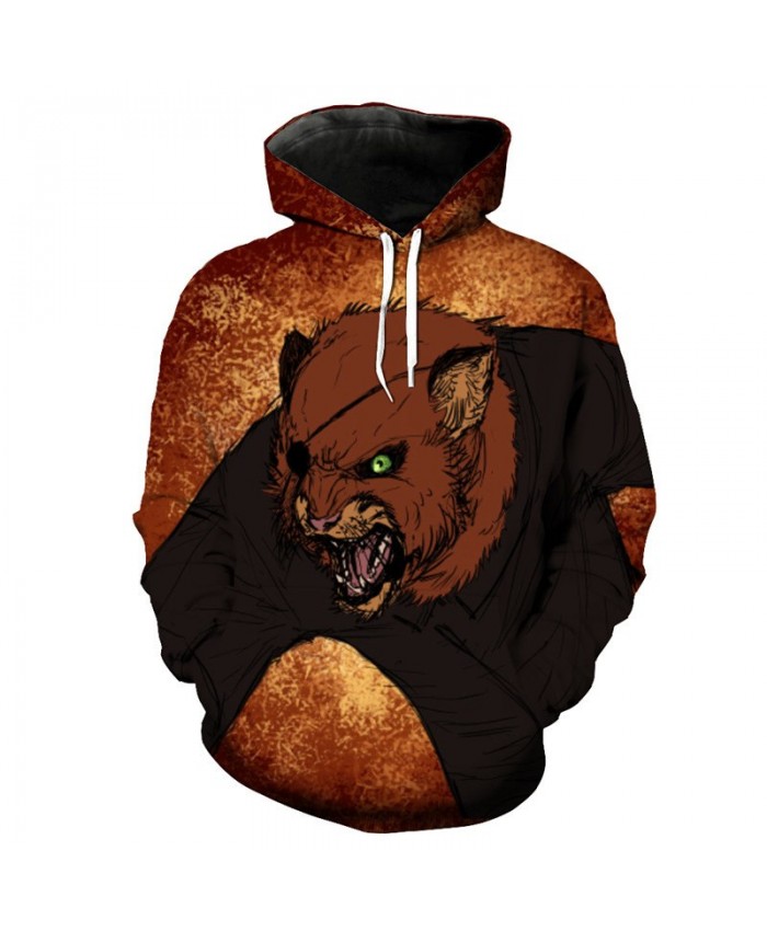 Cool Robber Cat Print Fashion Men's Hooded Sweatshirt Casual Hoodie Autumn Tracksuit Pullover Hooded Sweatshirt