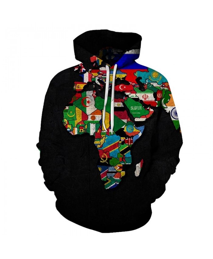 Country Distribution Map 3D Print Men Pullover Sweatshirt Pullover Hoodie Casual Fashion Men Streetwear Sweatshirt