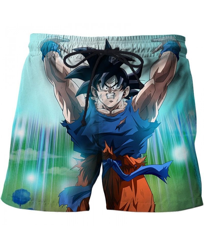 Covering The Sky With Both Hands Dragon Ball Men Anime 3D Stone Printed Beach Short Casual Male Summer Board Short