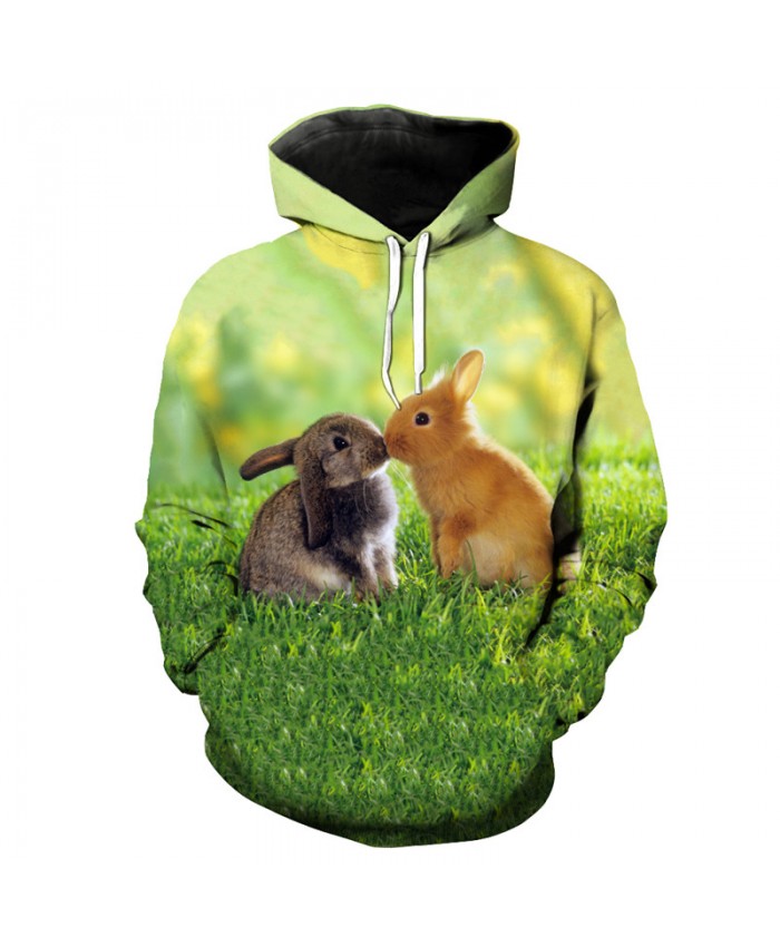 Cute Bunny Funny Hooded Sweatshirts Men Women Sportswear
