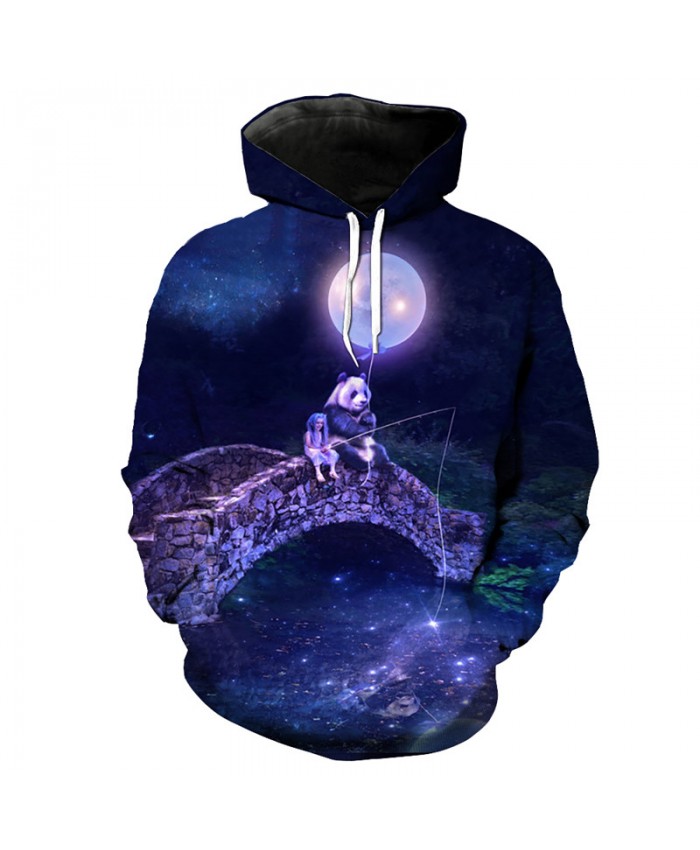 Cute Panda Girl Print Casual 3D Hooded Hooded Latest Sweatshirt Men Women Casual Pullover Sportswear