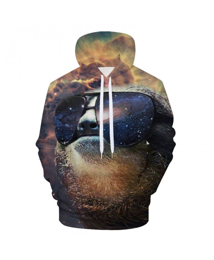 Cute Sloth with glasses 3D hoodies Men Sweatshirt Novelty Casual Hoodie Quality Tracksuits Autumn Pullover Boy coat hip-hop hoodie