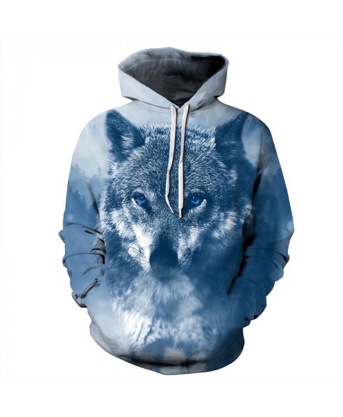 Cute Wolf Print Fashion Hoodie Men Women Casual Hoodes Sweatshirts Men Women Casual Pullover Sportswear