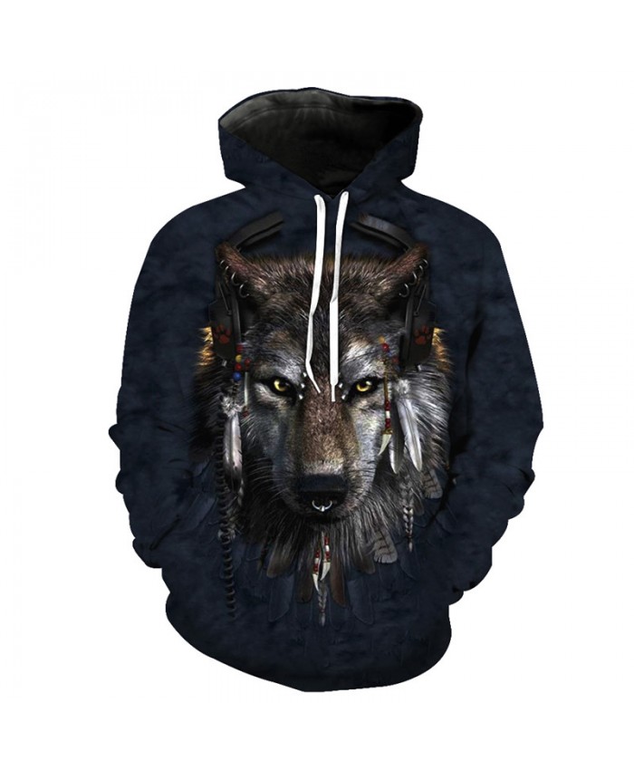 Crown spray Fire Wolf King Cool 3D Hooded Sweatshirt Men Women Casual ...