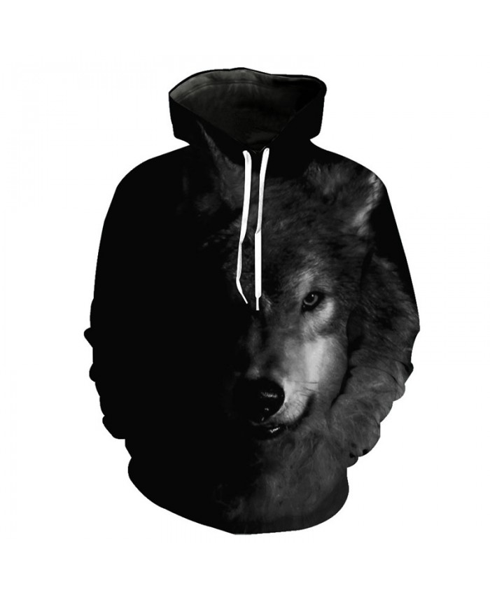 Dark Messenger Wolf Cool Hooded Sweatshirt Tracksuit Pullover Hooded Sweatshirt
