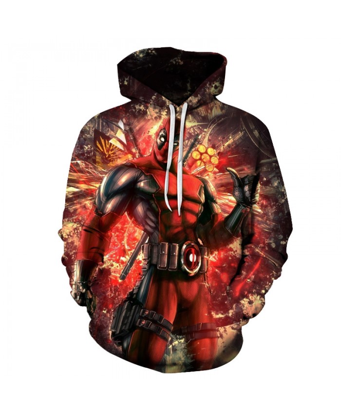 Deadpool 3D Sweatshirts Men/Women Hoodies With Hat Print Fashion Autumn Winter Loose Thin Hooded Hoody Tops 20 style 2021 New