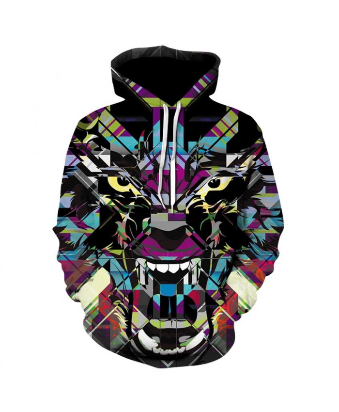 Diamond Shape Lion Hoodies Men Women 3d Sweatshirts With Hat Print 3d Lion Howling To The starry sky Hooded Hoodies Hoody