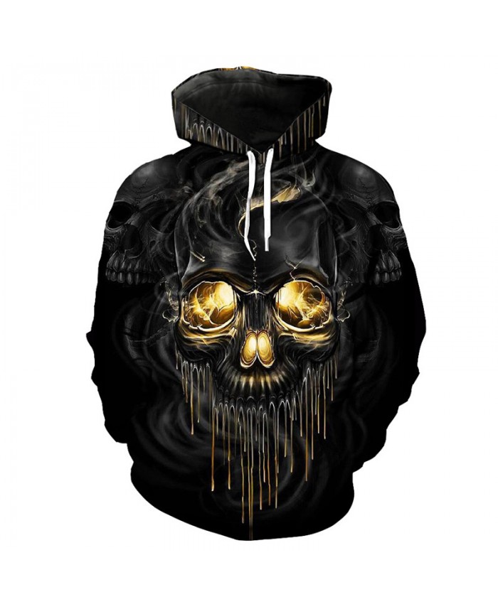 Dissolve metal Skull 3D hooded sweatshirt Fashion Smoke Skull latest sweatshirt Pullover Tracksuit Pullover Hooded Sweatshirt