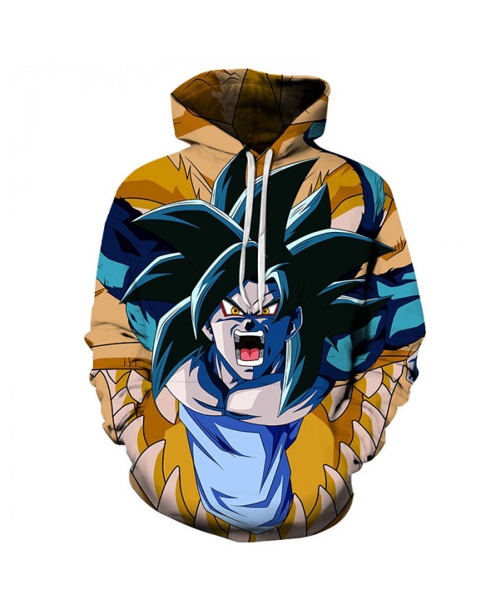 Dragon Ball Open Mouth Cartoon Goku 3D Hoodies Mens Pullover Sweatshirt Brand Pullover Hoodie Casual Hoodies Men