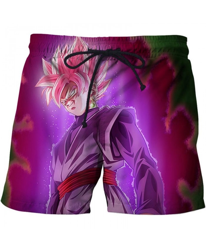 Dragon Ball Purple Clothes Men Anime 3D Stone Printed Beach Shorts Casual 2021 Hot Sell Male Quick Dry Board Shorts