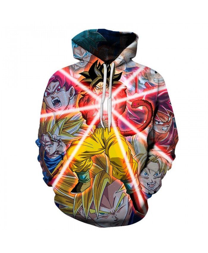 Dragon Ball Shines Red 3D Hoodies Men Pullover Sweatshirt Pullover Hoodie Casual Hoodies Men Fashion Men Hoodie