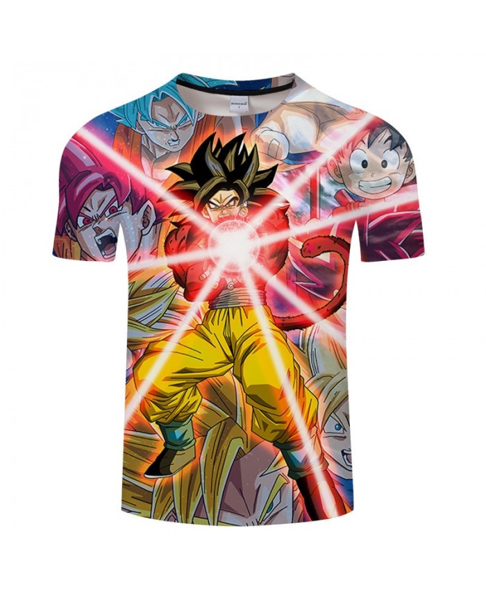 Dragon Ball Shines Red Goku Contradict 3D Print Men tshirt Anime Casual Summer tshirt Short Sleeve Male Drop Ship