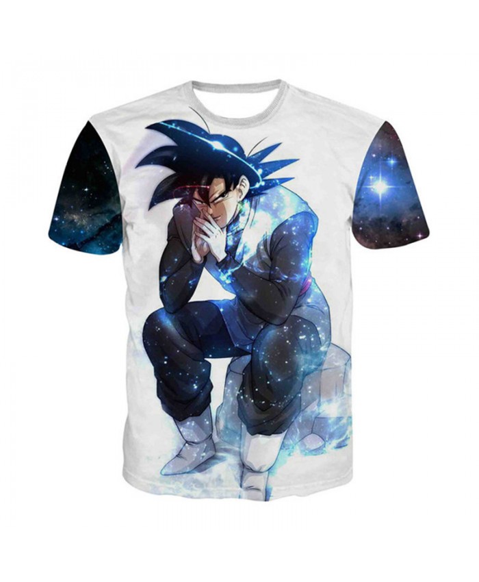 Dragon Ball T Shirt Mens Summer 3D Printed Super Saiyan Son Goku Tee Shirt Starry Sky Zamasu Vegeta Tops Tees