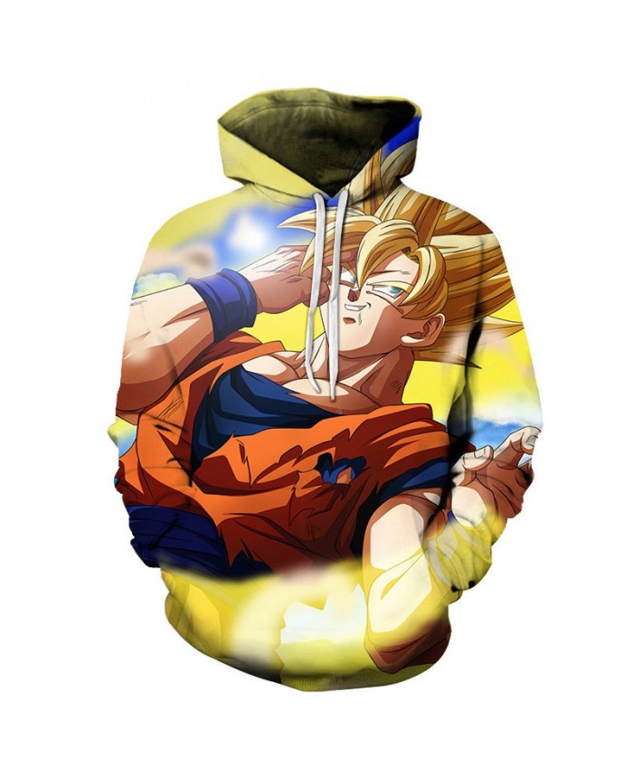Dragon Ball Two-pointed Forehead 3D Hoodies Mens Pullover Sweatshirt Brand Cosplay Pullover Hoodie Casual Hoodies
