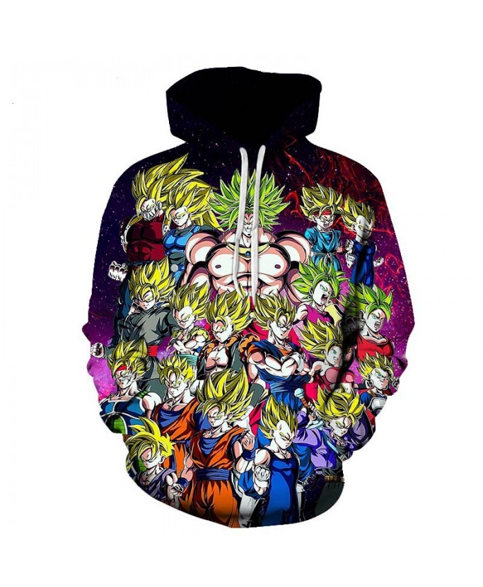 Dragon Ball Z 3D Printed Hooded Sweatshirts Men Women Cartoon Dragon Ball Super Boy/Girl Cool Polluver Casual Streetwear Hoodie C