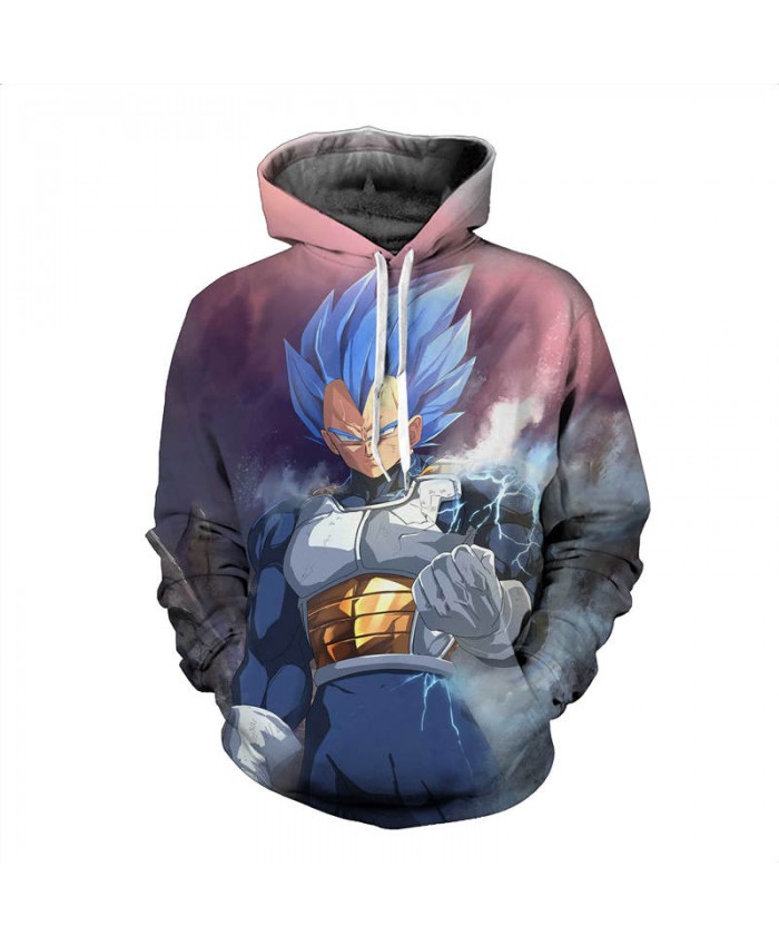 Dragon Ball Z Hooded Sweatshirts Men Animation Cartoon Vegeta Printed 3D Hoodies Long Sleeve Jacket Casual Tracksuit Outwear
