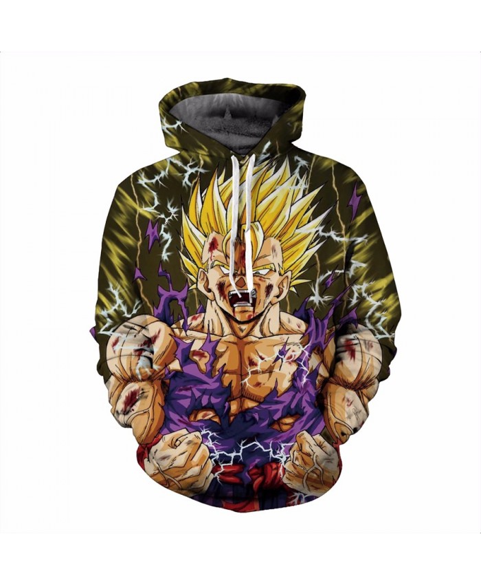 Dragon Ball Z Super Saiyan hooded sweatshirt Goku 3D All Over Print Pullover Hoodies Casual Cartoon Hoodie