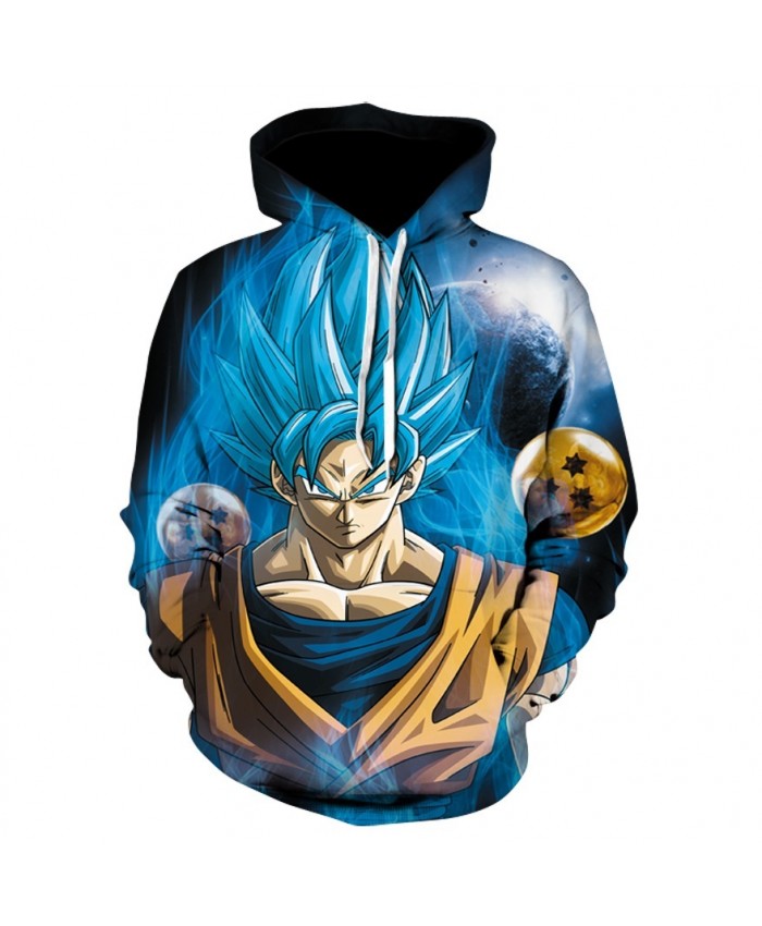 Dragon Ball outbreak Goku transformation Blue hair 3D Hoodies Pullovers Men Women Long Sleeve Outerwear New Hoodie