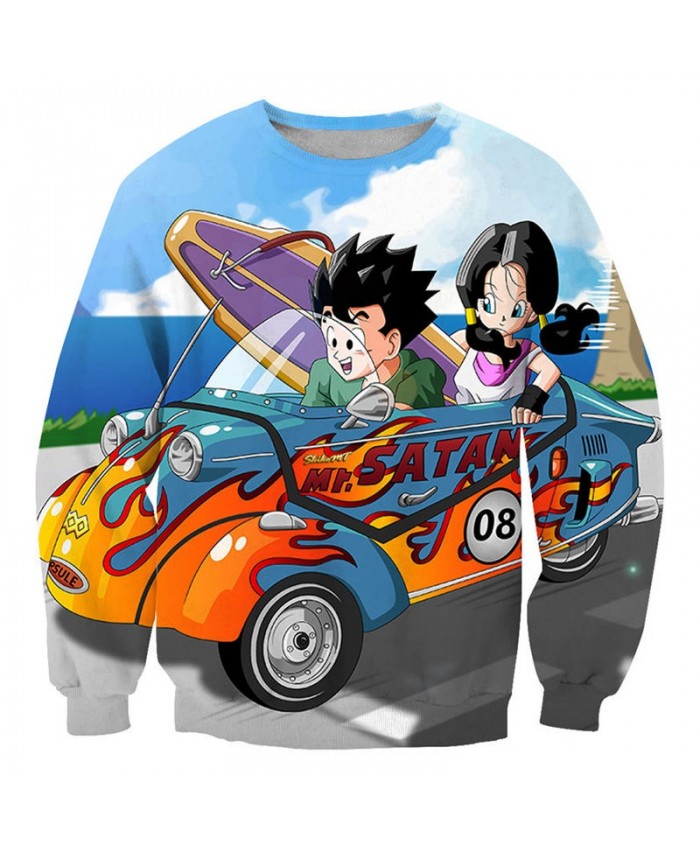 Driving A Car Dragon Ball 3D Print Mens No Cap Pullover Sweatshirt Pullover Casual Men Streetwear Sweatshirt Fashion