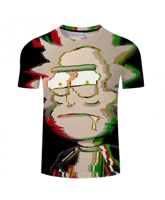 Drool Rick 3D Print t shirt Men Women tshirt Summer Funny Cartoon Short Sleeve O-neck Tops&Tees 2021 Black Drop Ship