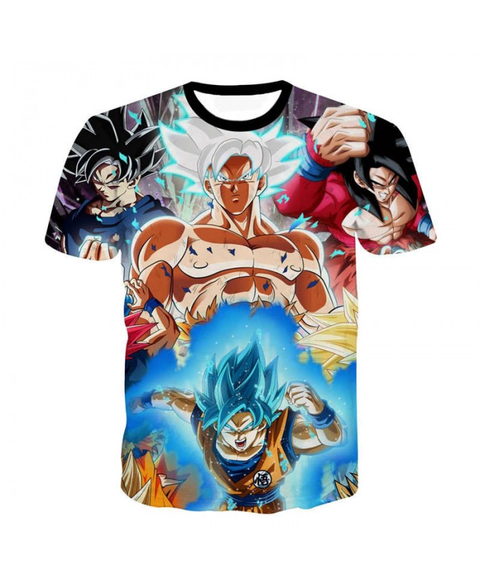 Drop Shipping Child Cartoon Animation T Shirts Dragon Ball T Shirt Ultra Instinct Son Goku Super Saiyan 3D Printed T-Shirt 5XL