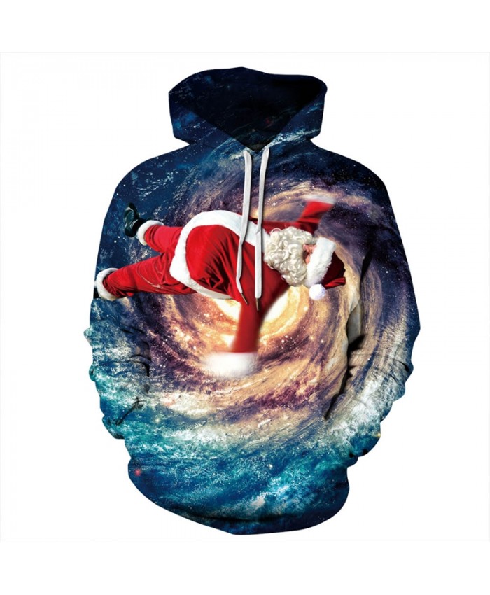 EU Size Christmas Galaxy Space Hoodie Hoodies Men Women 2019 Sportswear Tracksuit All Over Printed 3D Hooded Sweatshirts