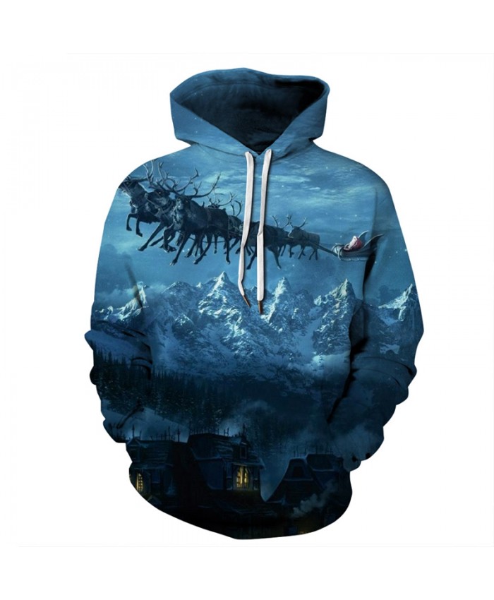EU Size Christmas Snow Hoodie Hoodies Men Women Sportswear Tracksuit 2021 Long Sleeve Hooded Sweatshirt Pullover Hoody Tops