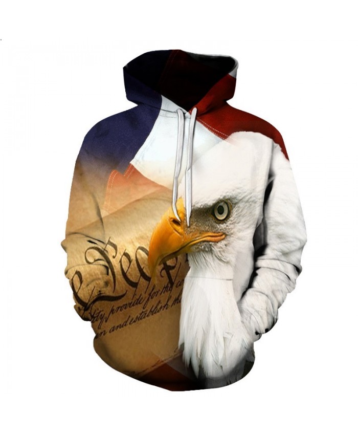 Eagle 3D Print Hoodies Sweatshirts Men Fashion American Flag Hooded Sweats Tops Hip Hop Unisex Graphic Pullover