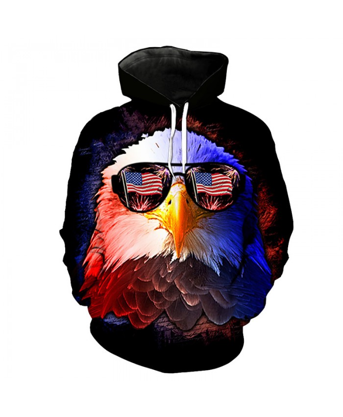 Eagle Wearing Sunglasses Sweatshirt Women Men Casual Hoodies Casual Hoodie Autumn Tracksuit Pullover Hooded Sweatshirt