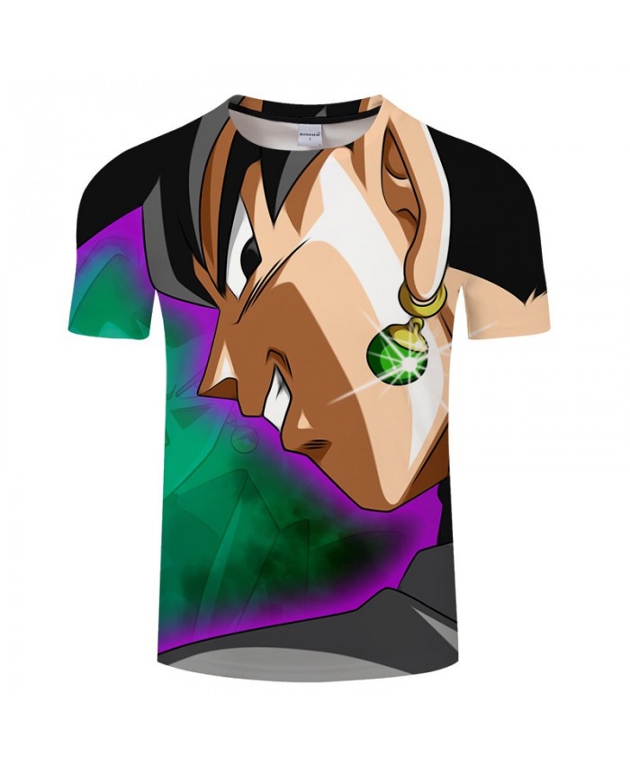 Earrings Shine Cartoon Goku Dragon Ball 3D Print Men tshirt Anime Casual Loose Summer Short Sleeve Male Drop Ship