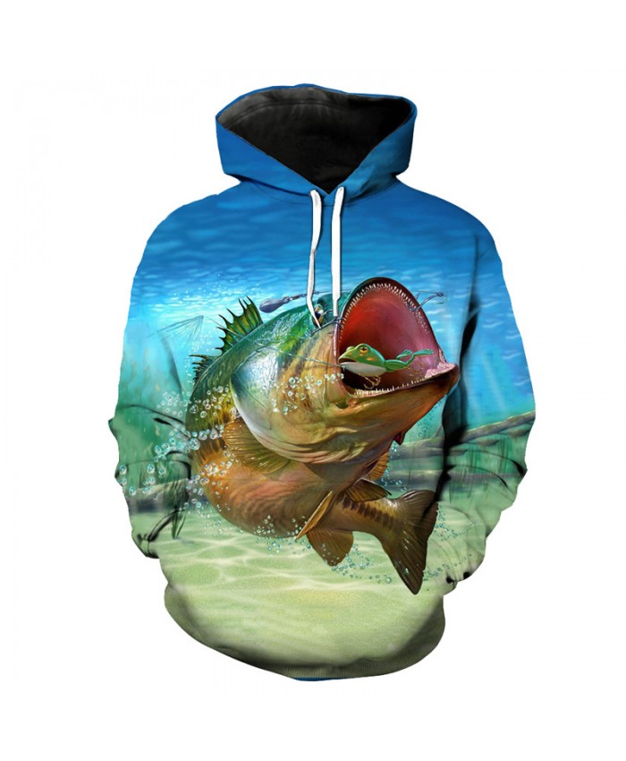 Eat Hook Fish Print 3D Hoodie Latest Cool Sportswear Men Women Casual Pullover Sportswear