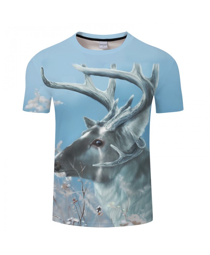 Elk 3D AnimalPrint t shirt Men Women tshirt Summer Casual Short Sleeve O-neck Tops&Tee Harajuku 2021 New Drop Ship