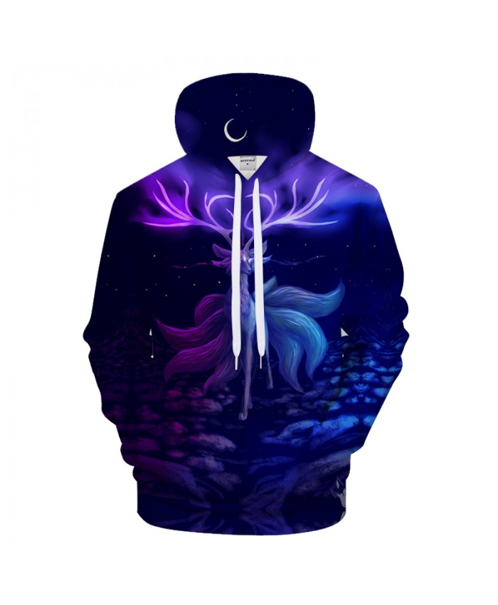 Elk 3D Hoodie Women Men Hoody Animal Sweatshirt Autumn Tracksuit Fashion Pullover Streetwear Harajuku Dreamy DropShip