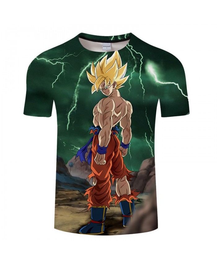 Exposing The Upper Body Cartoon Goku Dragon Ball 3D Print Men tshirt Anime Casual Short Sleeve Male O-neck Drop Ship