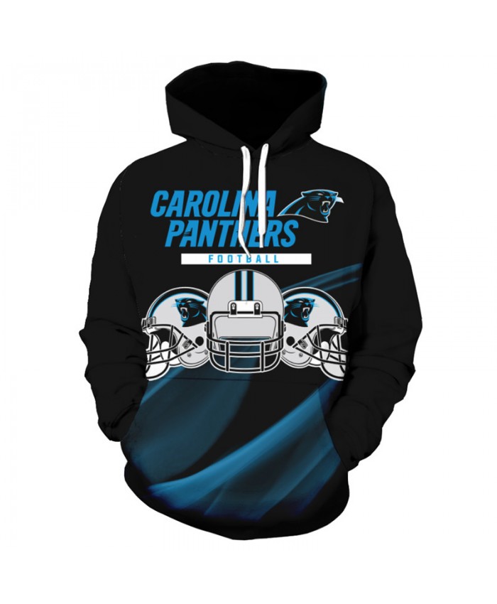 Fashion 3D NFL American Football Carolina Panthers Hoodie Black Cool Sweatshirt Streetwear