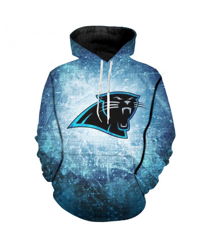 Fashion 3D NFL American Football Carolina Panthers Hoodie Blue Cool Sweatshirt Streetwear