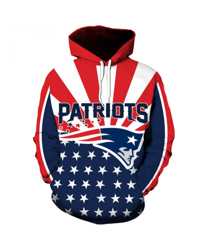 Fashion 3D NFL American football New England Patriots Hooded sweatshirt