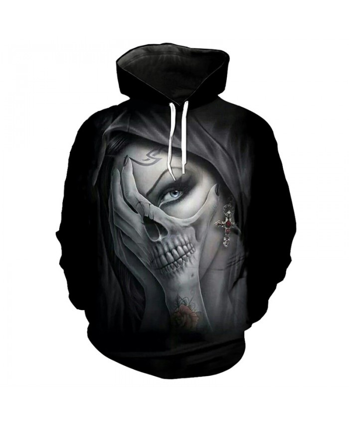 Fashion 3d skull series hooded sweatshirt streetwear beauty skull print fun pullover Tracksuit Pullover Hooded Sweatshirt