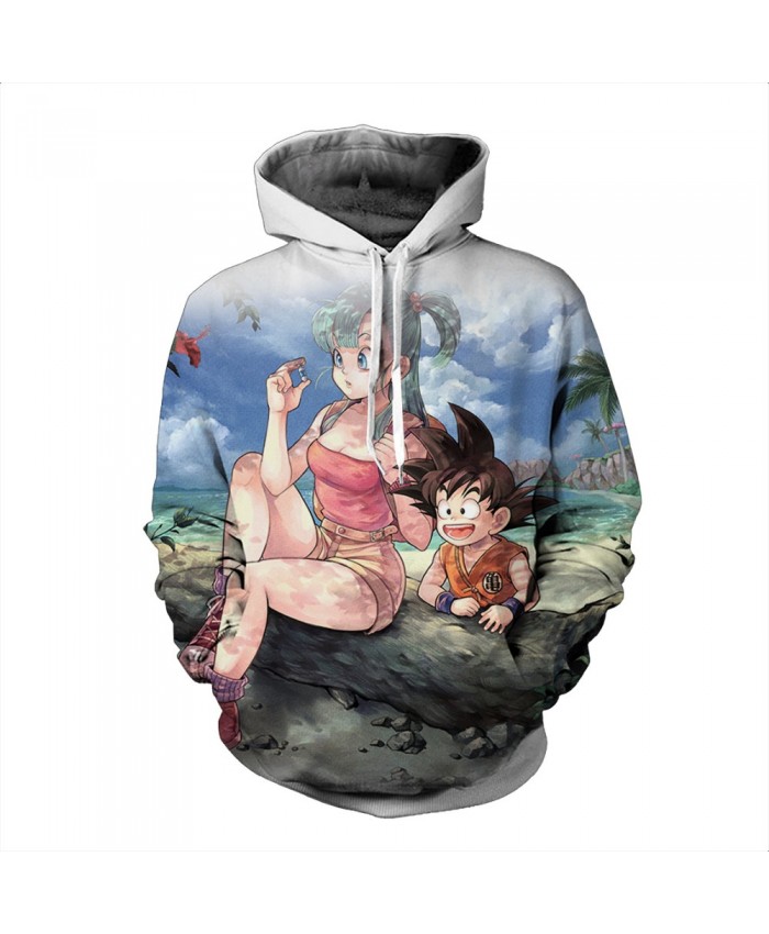 Fashion Apparel Men Women Hooded Sweatshirt Sexy Bulma and Kid Goku Printed Hoodies Dragon Ball 3D Pullover