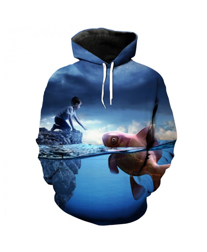 Fashion Blue Hoodie Best Friends Fun Pullover Men Women Casual Pullover Sportswear